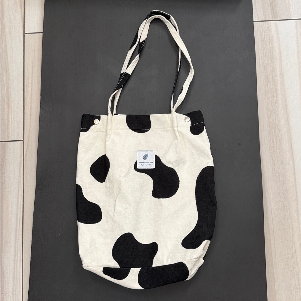 Black and White Cow Print Tote Bag